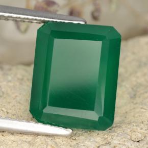 3.86 ct Green Agate Stone, Natural Agate in Octagon Step Cut Shape for Sale
