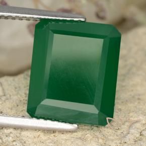 5.44 ct Green Agate Stone, Natural Agate in Octagon Step Cut Shape for Sale