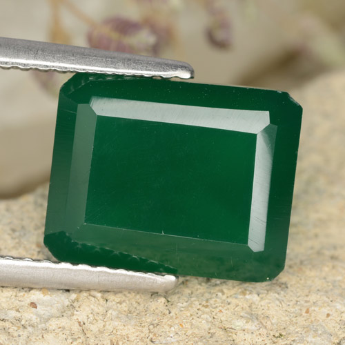 Medium Green Agate Gem - 4.5ct Octagon Step Cut (ID: 478298)