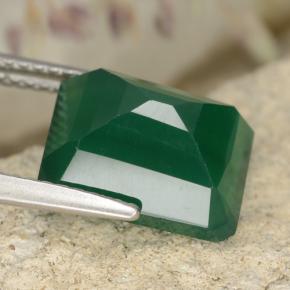 Agate Gemstone in 11 x 9 mm (calibrated) Size for Sale, Agate Stone in Medium Green Color