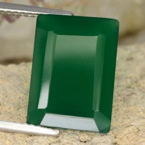 6.38 ct Green Agate Stone, Natural Agate in Octagon Step Cut Shape for Sale