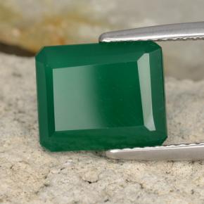 4.24 ct Green Agate Stone, Natural Agate in Octagon Step Cut Shape for Sale