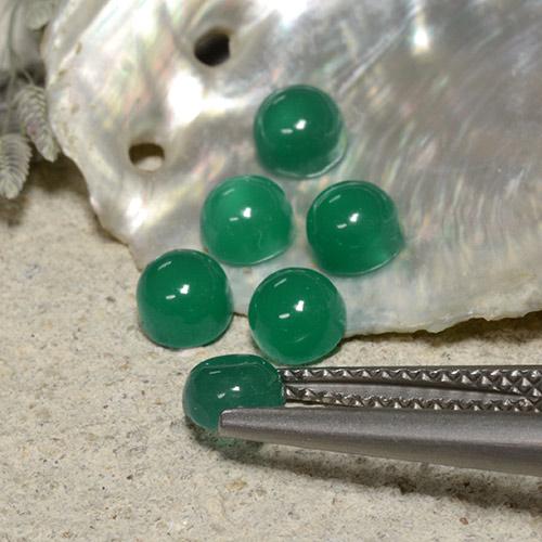Agate Gemstones in 4.1 mm Size for Sale, Agate Stones in Medium Green Color