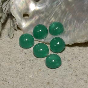Warm Green Agate Gem - 0.3ct Round Cabochon (ID: 495311)