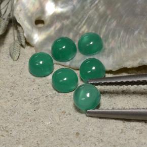 2.01 ctw Green Agate Stones, Natural Agate in Round Cabochon Shape for Sale