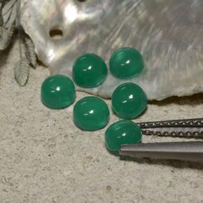 Agate Gemstones in 4 mm (calibrated) Size for Sale, Agate Stones in Warm Green Color
