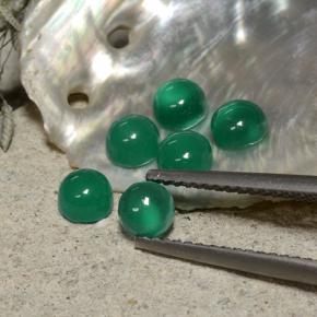 1.98 ctw Green Agate Stones, Natural Agate in Round Cabochon Shape for Sale
