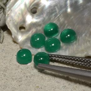 Agate Gemstones in 4 mm (calibrated) Size for Sale, Agate Stones in Medium Green Color