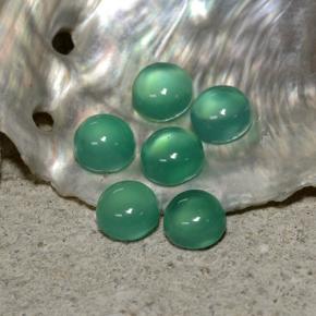 1.81 ctw Green Agate Stones, Natural Agate in Round Cabochon Shape for Sale