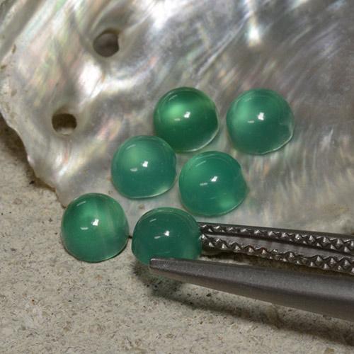 Agate Gemstones in 4.1 mm Size for Sale, Agate Stones in Warm Green Color