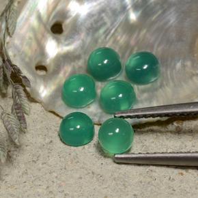 Medium Green Агат Камень - 0.4ct Круглый Кабошон (ID: 495331)