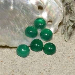 1.91 ctw Green Agate Stones, Natural Agate in Round Cabochon Shape for Sale