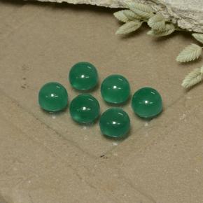 2.16 ctw Green Agate Stones, Natural Agate in Round Cabochon Shape for Sale