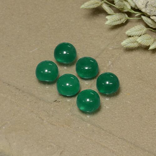 1.97 ctw Green Agate Stones, Natural Agate in Round Cabochon Shape for Sale