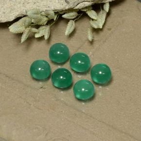 1.95 ctw Green Agate Stones, Natural Agate in Round Cabochon Shape for Sale