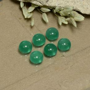 Agate Gemstones in 4 mm (calibrated) Size for Sale, Agate Stones in Forest Green Color