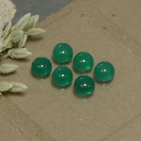 Verde bosque Ágata Gema - 0.3ct Cabujón Redondo (ID: 495561)