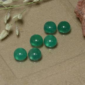 1.87 ctw Green Agate Stones, Natural Agate in Round Cabochon Shape for Sale