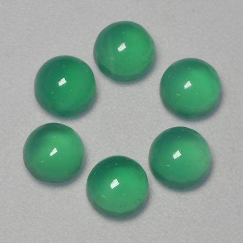 1.87 ctw Green Agate Stones, Natural Agate in Round Cabochon Shape for Sale