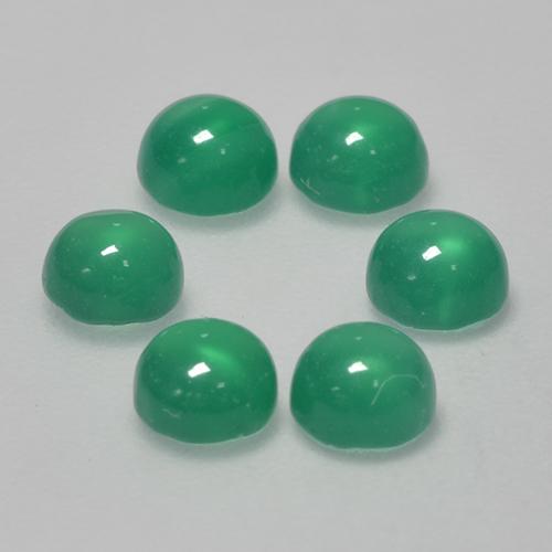 Agate Gemstones in 4 mm (calibrated) Size for Sale, Agate Stones in Intense Mint Green Color