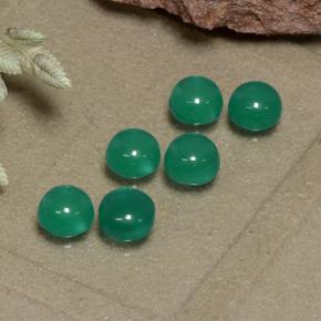Medium Green Agate Gem - 0.3ct Round Cabochon (ID: 495568)