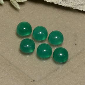Forest Green Agate Gem - 0.4ct Round Cabochon (ID: 495575)