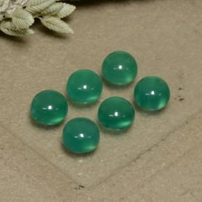 Medium Green Agate Gem - 0.3ct Round Cabochon (ID: 495576)
