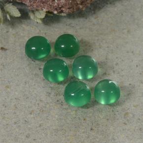 Deep Green Agate Gem - 0.4ct Round Cabochon (ID: 495628)