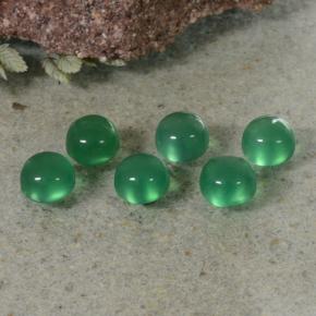 2.10 ctw Green Agate Stones, Natural Agate in Round Cabochon Shape for Sale