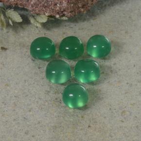 Agate Gemstones in 4 mm (calibrated) Size for Sale, Agate Stones in Deep Green Color