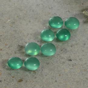 1.81 ctw Green Agate Stones, Natural Agate in Round Cabochon Shape for Sale