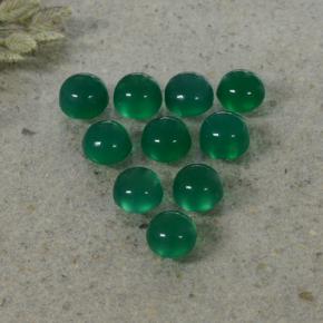 3.33 ctw Green Agate Stones, Natural Agate in Round Cabochon Shape for Sale