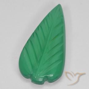2.38 ct Green Agate Stone, Natural Agate in Fantasy Carved Leaf Shape for Sale