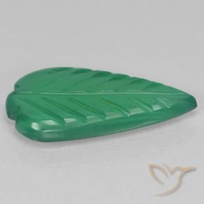 Agate Gemstone in 17.5 x 8.7 mm Size for Sale, Agate Stone in Medium Green Color