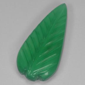 3.14 ct Green Agate Stone, Natural Agate in Fantasy Carved Leaf Shape for Sale