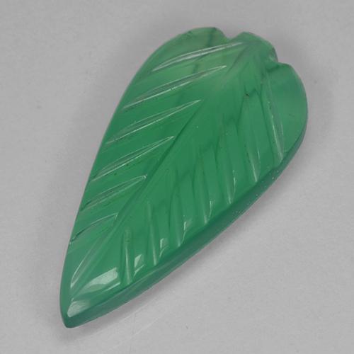 Medium Green Agate Gem - 2.5ct Carved Leaf (ID: 500981)