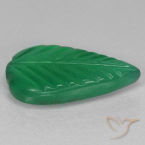 Agate Gemstone in 16.7 x 9.4 mm Size for Sale, Agate Stone in Medium Green Color