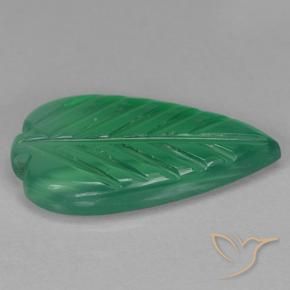 Agate Gemstone in 16.9 x 9.1 mm Size for Sale, Agate Stone in Medium Green Color