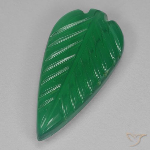 3.75 ct Green Agate, 18.7 x 9.2 mm Carved From India, Photo A