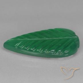 Agate Gemstone in 18.7 x 9.2 mm Size for Sale, Agate Stone in Medium Green Color