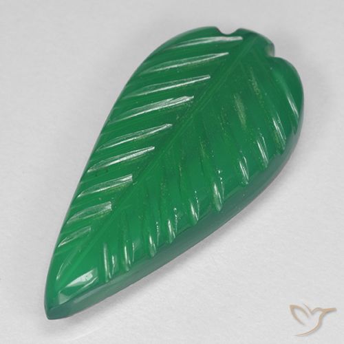 3.88ct Natural Medium Green Agate, Flower Cut, Translucent