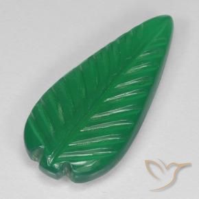 3.88 ct Green Agate Stone, Natural Agate in Fantasy Carved Leaf Shape for Sale