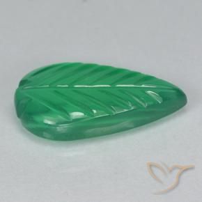 Agate Gemstone in 15 x 8.2 mm Size for Sale, Agate Stone in Medium Green Color