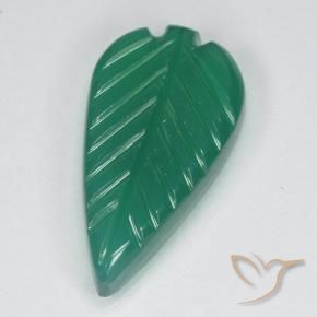 4.01 ct Green Agate Stone, Natural Agate in Fantasy Carved Leaf Shape for Sale