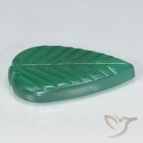 Agate Gemstone in 18 x 9.7 mm Size for Sale, Agate Stone in Medium Green Color