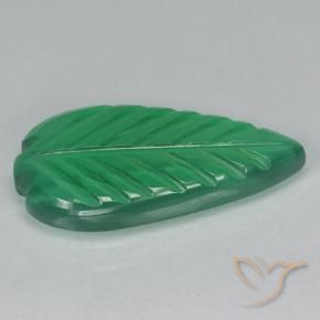 Agate Gemstone in 18.4 x 9.4 mm Size for Sale, Agate Stone in Medium Green Color