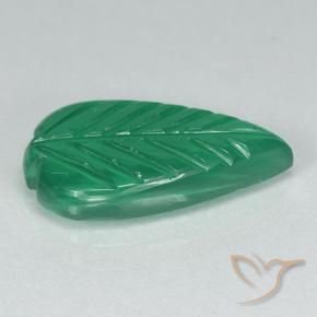 Agate Gemstone in 16.5 x 9.3 mm Size for Sale, Agate Stone in Medium Green Color