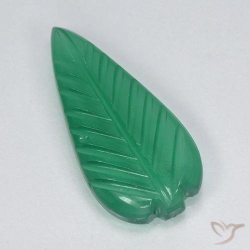 3.24ct Natural Medium Green Agate, Flower Cut, Translucent