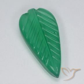 3.24 ct Green Agate Stone, Natural Agate in Fantasy Carved Leaf Shape for Sale