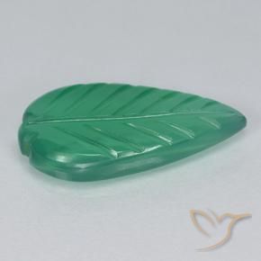 Agate Gemstone in 17.4 x 8.9 mm Size for Sale, Agate Stone in Medium Green Color